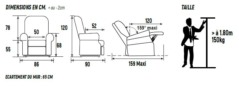 Fauteuil releveur 2 Moteur MUNICH - Grande taille