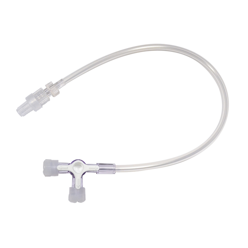 Prolongateurs avec robinet 3 voies lipido-résistant - bague mobile - SANS site d'injection - L 13,5 cm