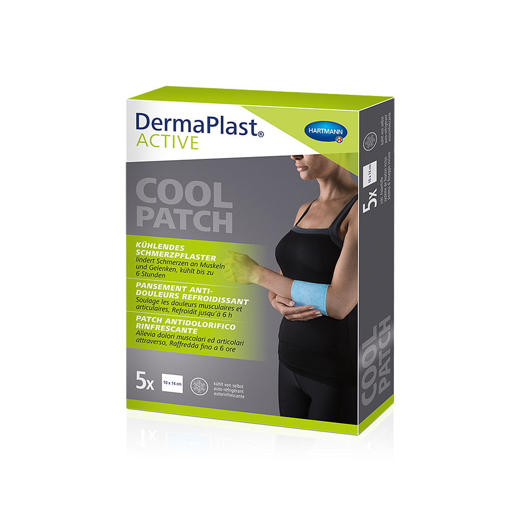 DermaPlast® ACTIVE Cool Patch - Pansement Anti-Douleurs Refroidissant 10 x 14 cm /5 unités