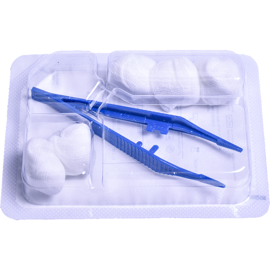 Set de soins ST  - 5 tampons de gaze, 1 pince /1 Unité